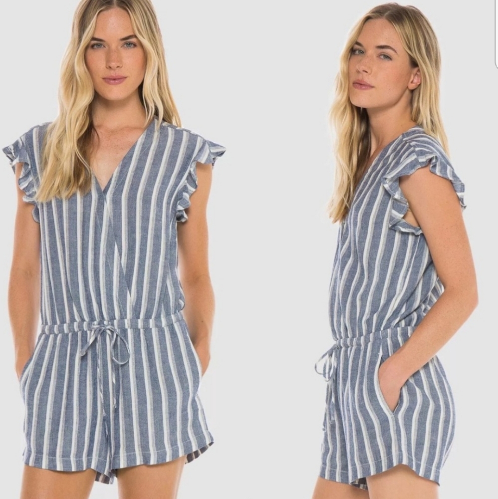 Anthro Cloth & Stone Zuma Beach Stripe Romper S